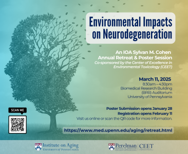Flyer containing details for the Institute on Aging (IOA) Retreat